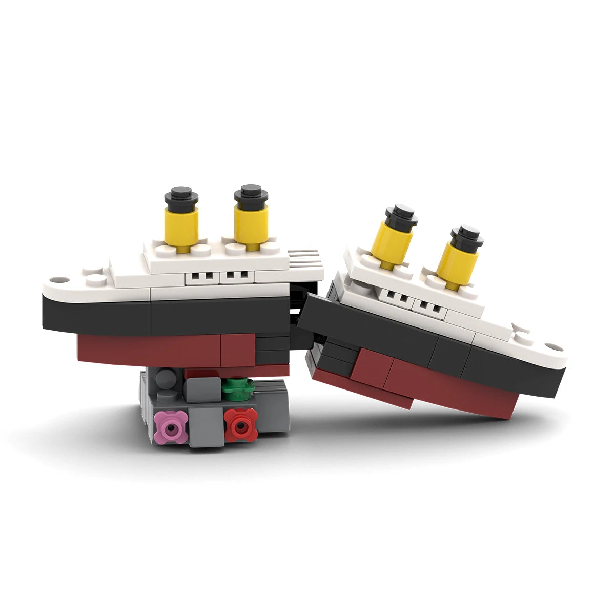 Titanic Break In Half RMS Cruise Sank Building Blocks Moc Ship Boat 3D Plastic Model DIY Steamboat Gifts Kids Toys City Movie
