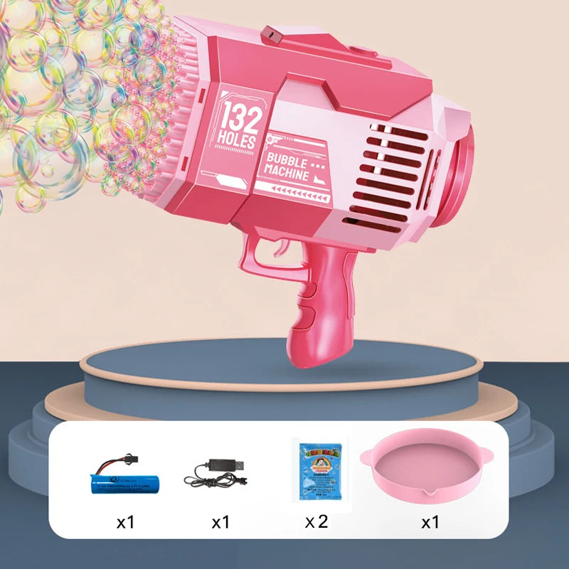 Pistolet à bulles automatique Machine à bulles de savon électrique LED N-Hole Bubble Maker Blower Bubble Guns Jouet Jeu de plein air Cadeau de fête de mariage
