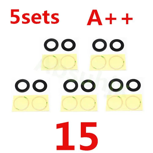 Absuhjx 5sets A++ Back Camera Glass Lens for iPhone 11 12 13 Pro Max 13Mini 14 14Plus X XS XR Rear Cam Holder
