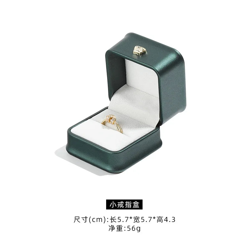 1 organizador de joyas de cuero, caja para anillos de boda, colgante, pulsera, collar, estuche de almacenamiento, embalaje de regalo, caja de exhibición al por mayor