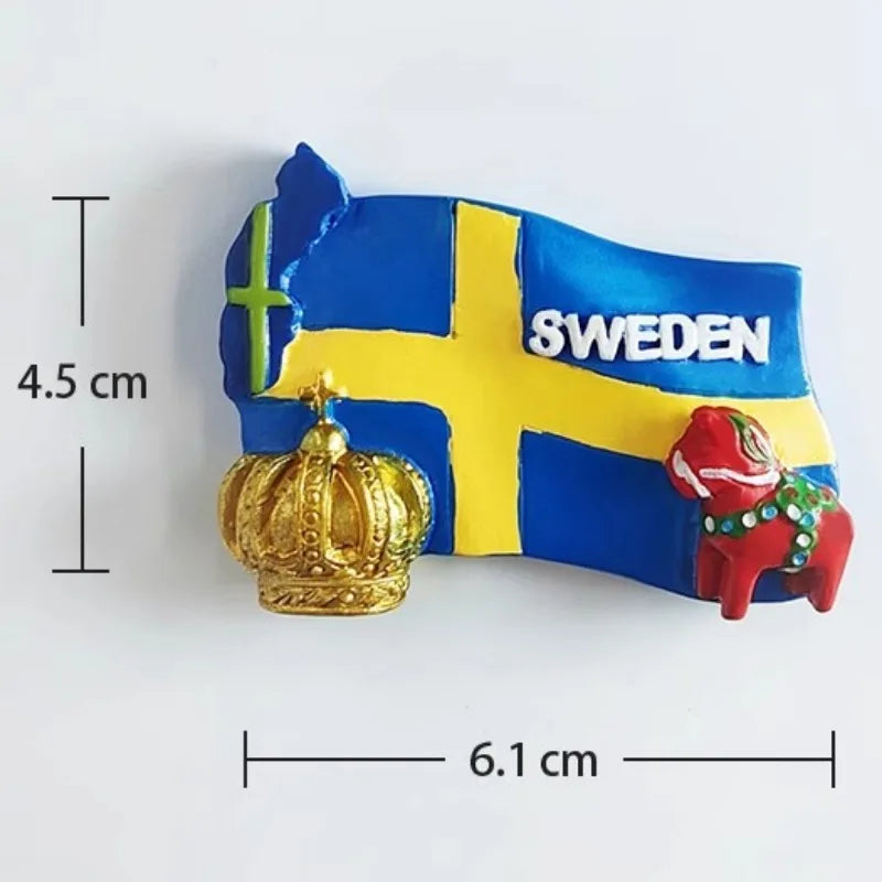 Sweden Fridge Stickers Stockholm Souvenirs Home Decoration Refrigerator Magnets Wedding Gifts Photo Wall Magnetic Stickers