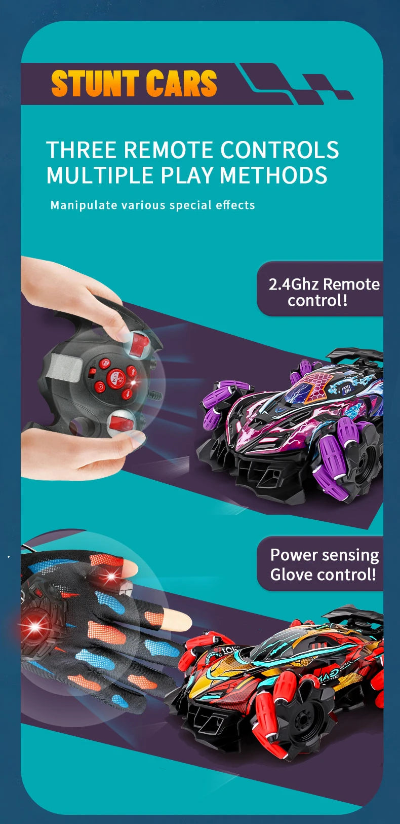 WLtoys F1 RC Drift Car con luces LED y música, 2,4 G, guantes, radiocontrol remoto, coches acrobáticos con tracción en las 4 ruedas, juguetes eléctricos para niños