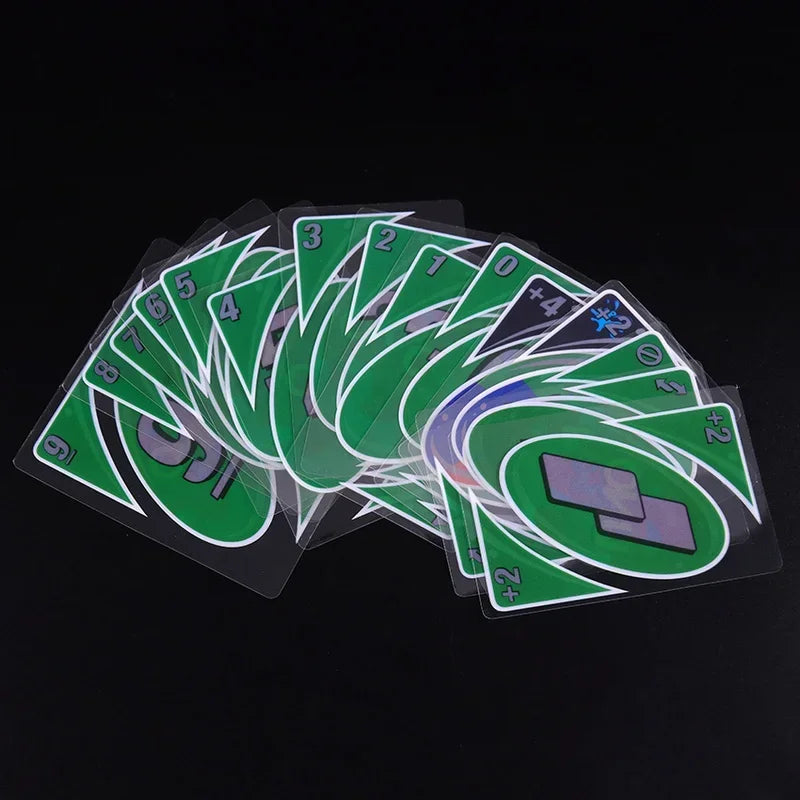 Board Games UNO H2O Card Game WaterProof Pressure Proof PVC Plastic Transparent Kids Toys Playing Cards Halloween Birthday Gifts