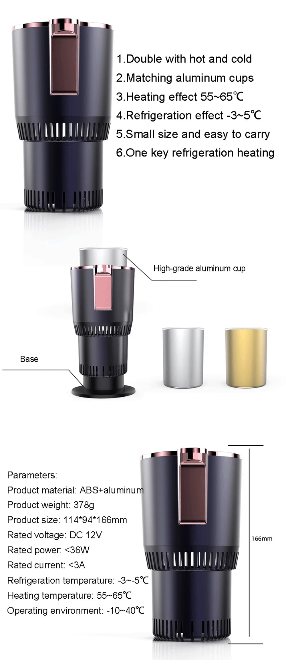Smart Car Smart Hot And Cold Cup Drinks Holders Home Office Fast Refrigeration Heating Insulation Electric Cup Mini refrigerator