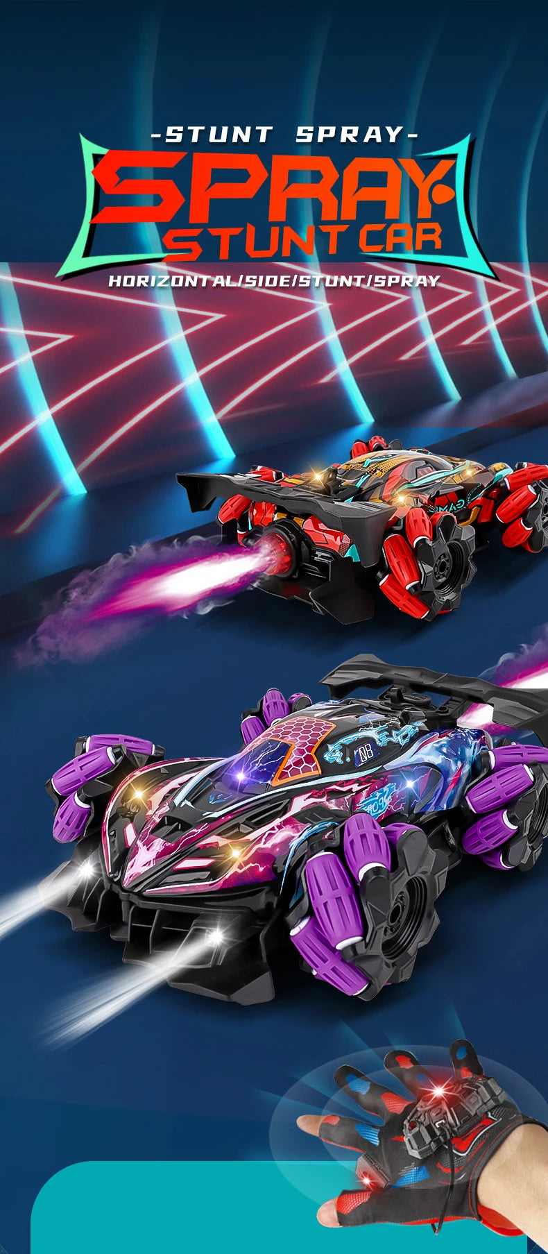 WLtoys F1 RC Drift Car con luces LED y música, 2,4 G, guantes, radiocontrol remoto, coches acrobáticos con tracción en las 4 ruedas, juguetes eléctricos para niños