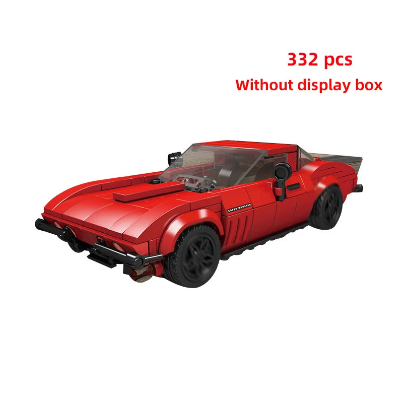 Technical Moc Car City Speed Champion Sports Car Racing Vehicle Building Blocks Brick Educational Construction Toys