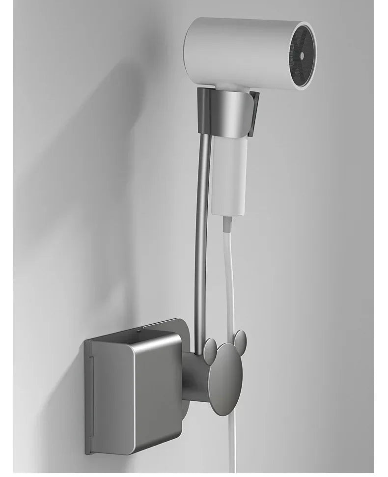 Bathroom Shelf on The Wall Without Drilling Multifunctional Storage Shelves Organizer Bathroom Hair Dryer Holder Toilet Cradle