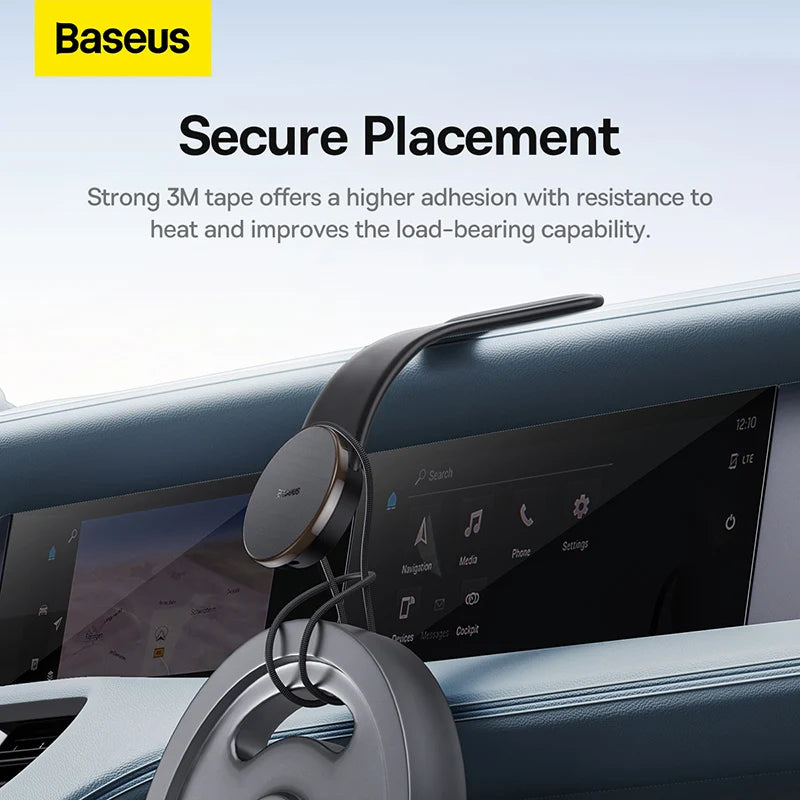 Baseus C02 Pro Series - Soporte magnético de carga inalámbrica para coche, color negro