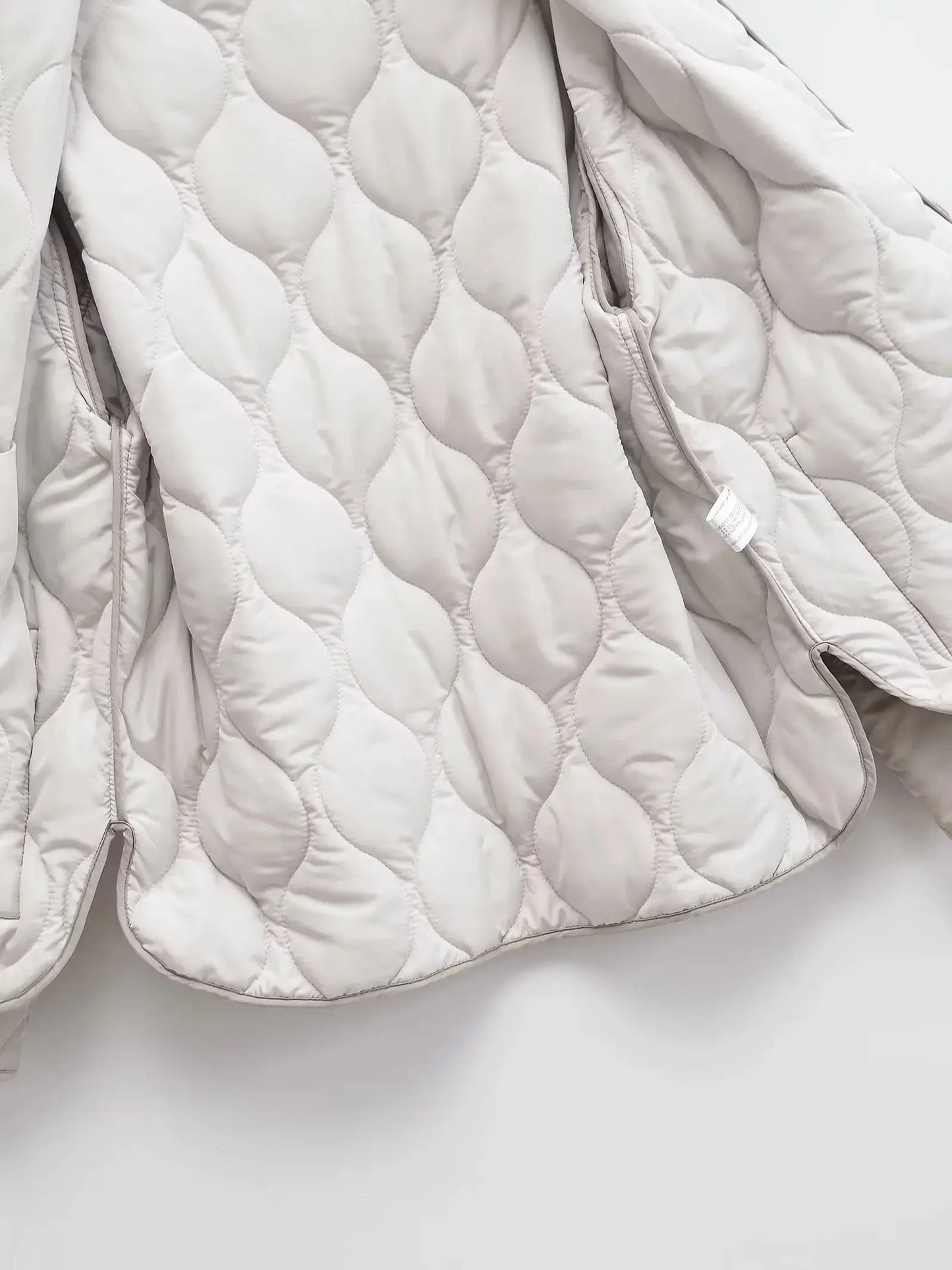 XNWMNZ 2024 Chaqueta acolchada de moda para mujer Otoño/Invierno Chaqueta acolchada retro con cuello redondo y manga larga con cremallera Abrigo acolchado versátil para mujer