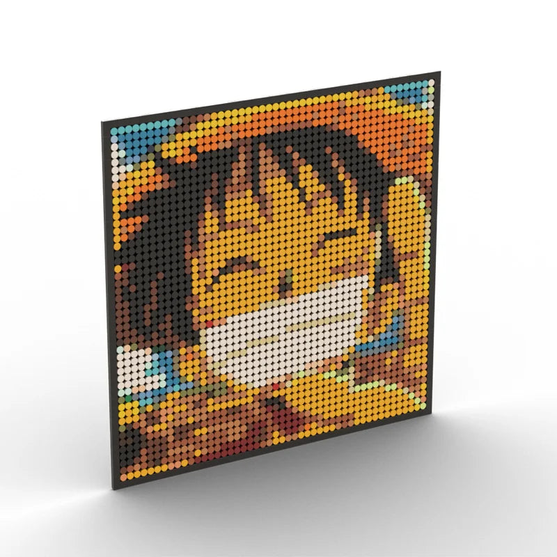 One Piece Anime Figures Luffy Brook Nami Robin Sanji Franky Blocks Brick Pixel Art Decoration Toys Kids Christmas Birthday Gifts
