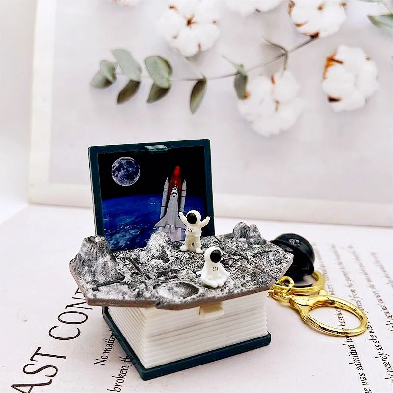 2024 3D Folding Bomb Explosion Book Novelty Mini Football Match Astronaut Keychain Children's Handheld Game Board Games Boy Gift