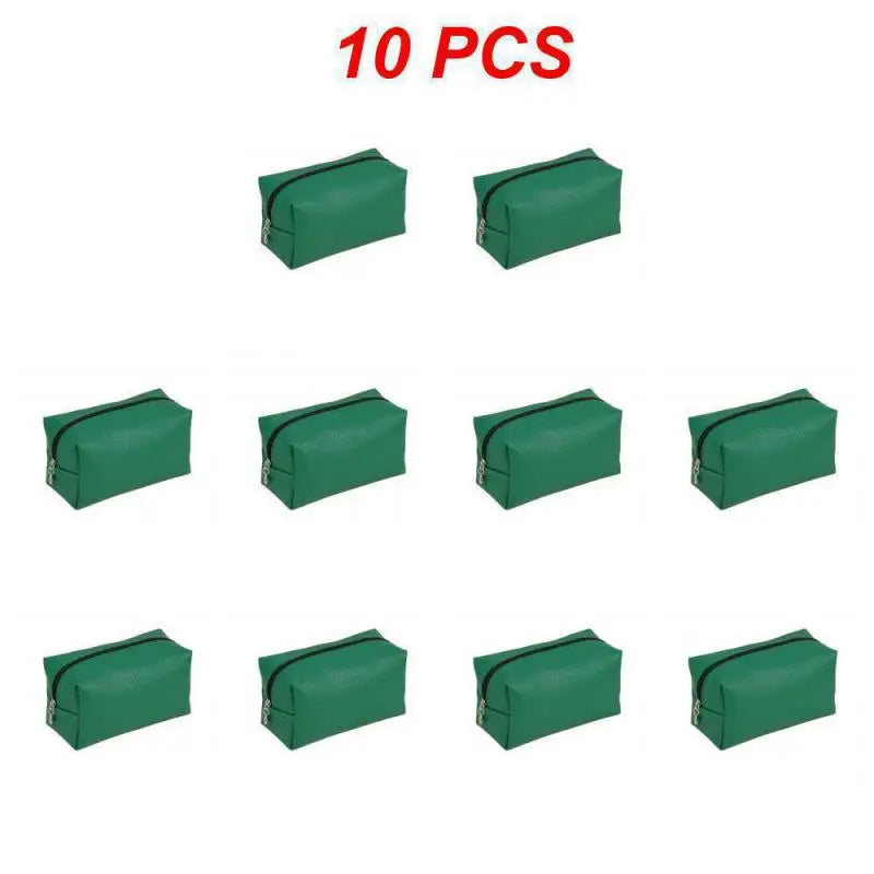 1 ~ 10 piezas de neceser pequeño para mujer, de piel sintética, resistente al agua, con cremallera, bolsa de maquillaje, organizador de maquillaje de viaje, estuche de belleza