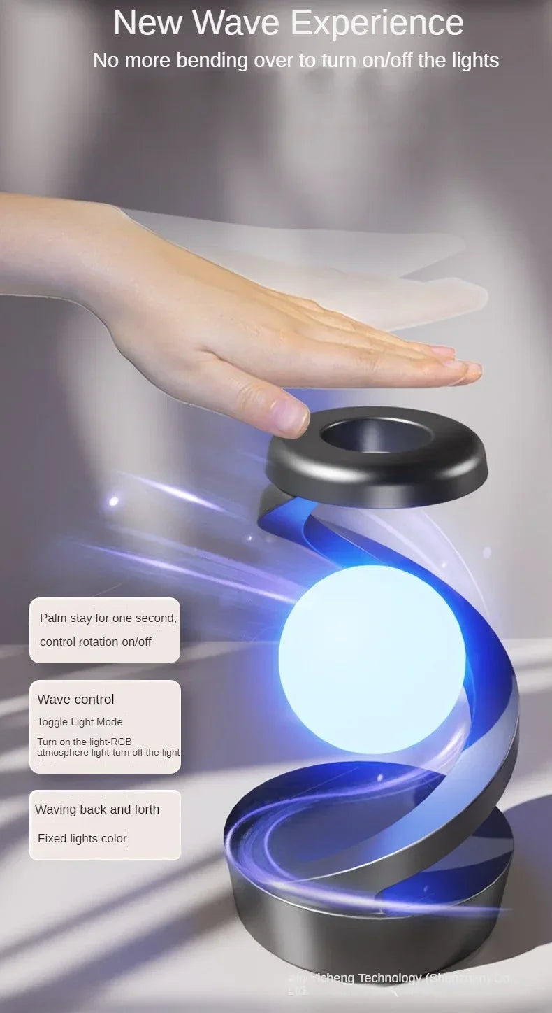 Lámpara de noche con carga inalámbrica para teléfono, luz colgante giratoria para dormitorio, luz ambiental de color, lámpara de noche sencilla, regalo de vacaciones