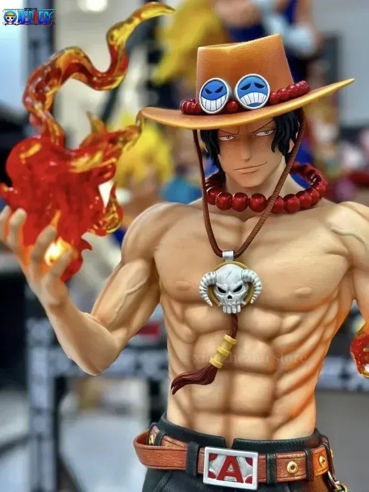 70cm New One Piece Gk Fantasy Third Anniversary 1/3 Ace Super Hugetrendy Statue Anime Decoration Christmas Collect Figures Gift
