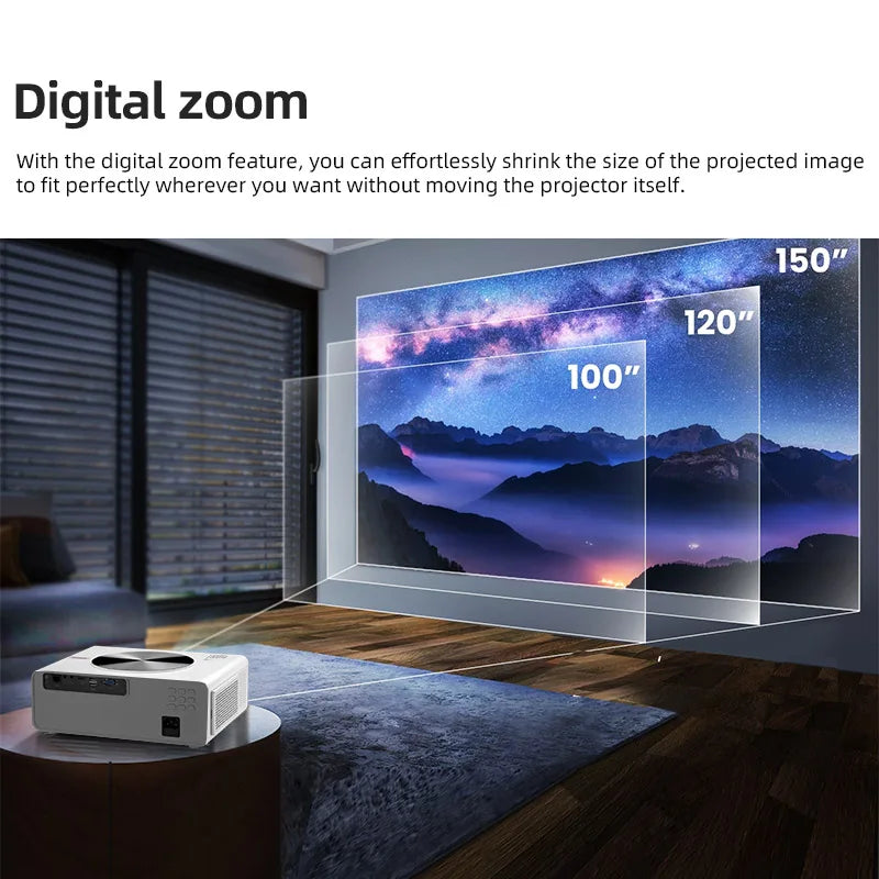 Proyector AUN Full HD de alto rendimiento Android TV 4K Cine en casa 3D Enfoque automático eléctrico 200 pulgadas Cine en casa WIFI AKEY7 MAX