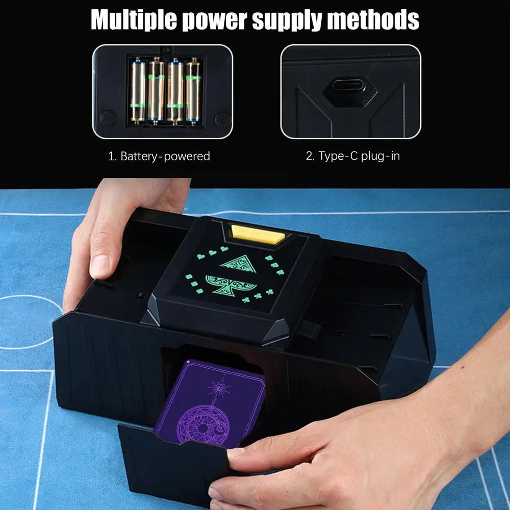 timing Auto Playing Cards Shuffle Electric Poker Shuffler Machine Battery Operated Poker Playing Tool Holds 1-2 Decks of Cards