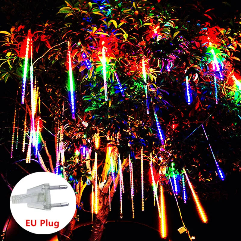 30/50cm Holiday Meteor Shower LED String Lights Christmas Falling Rain Lights Snow Falling Icicle Cascading Light Waterproof New