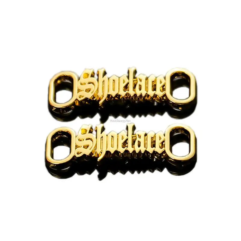 1 par de cordones con letras AF1, adornos con hebillas, kits para zapatillas, hebillas de metal para cordones, elegantes kits deportivos de metal, accesorios para cordones