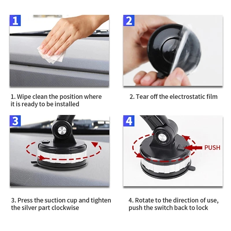 Phone Mount For Car Center Console Stack Super Adsorption Phone Holder On-Board Suck Support Clamp Bracket Universal