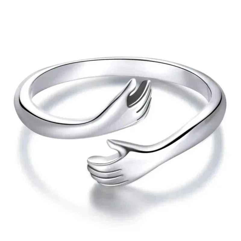 Romantic Couple Rings Women Men Adjustable Opening Forever Love Hug Lover Rings Valentine's Day Gifts Creative Jewelry Rings