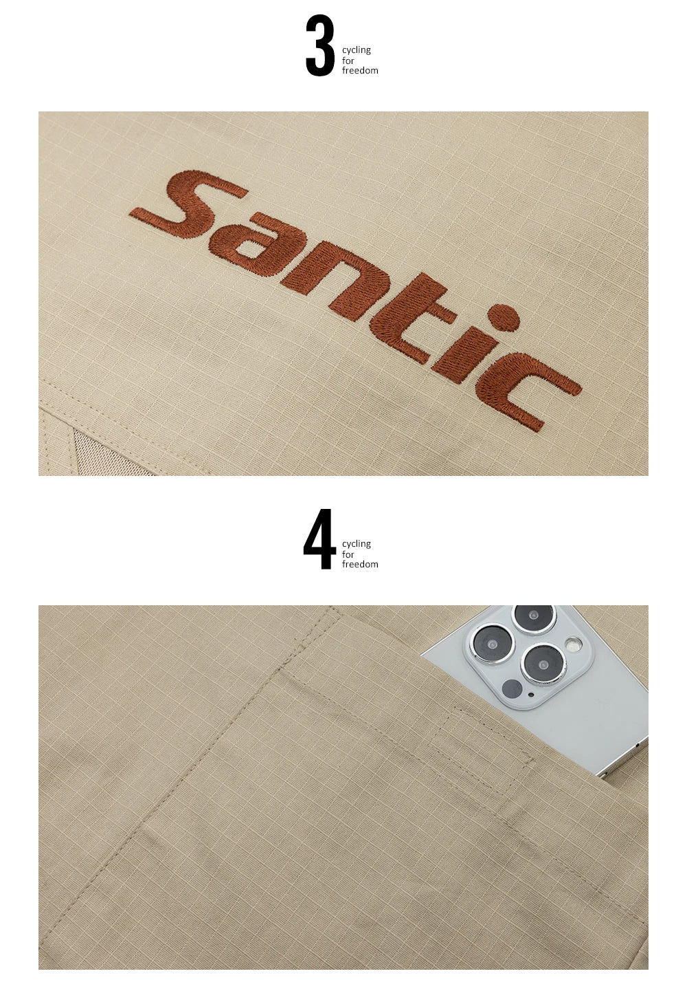 Santic 2024 Summer New Men's Cycling Jerseys Athletic Casual Bicycle Cycling Outdoor Casual Shirt Short Sleeve WM24C07046K