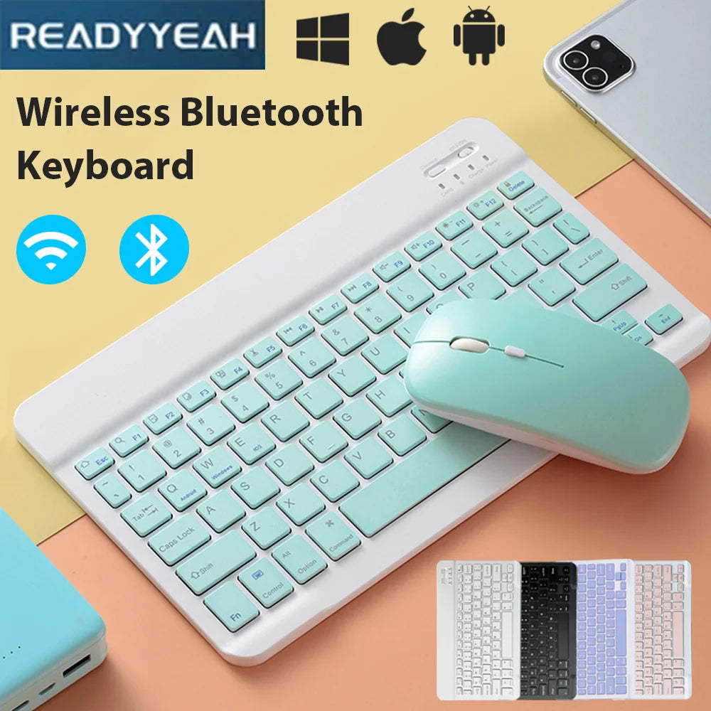 Teclado inalámbrico para iOS, Android, Windows, iPad, teclado Air Mini Pro, teclado Bluetooth, ratón para Apple, Xiaomi, Huawei, tableta