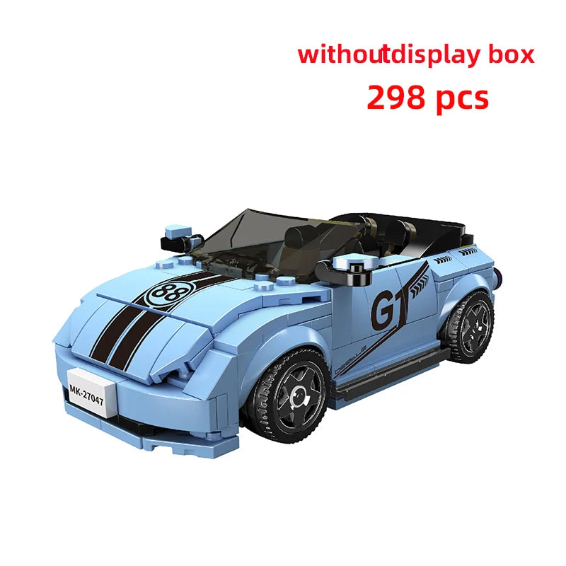 Technical Moc Car City Speed Champion Sports Car Racing Vehicle Building Blocks Brick Educational Construction Toys
