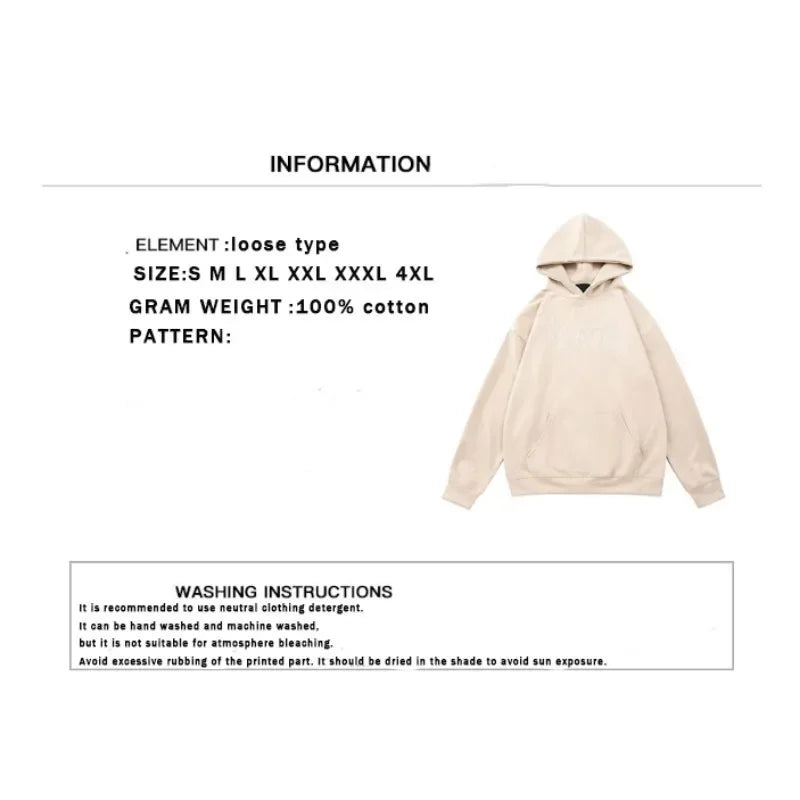 American Street Style Pattern Printed Hooded Sweater Men's and Women's Autumn and Winter Casual Fashion Couple's Coat