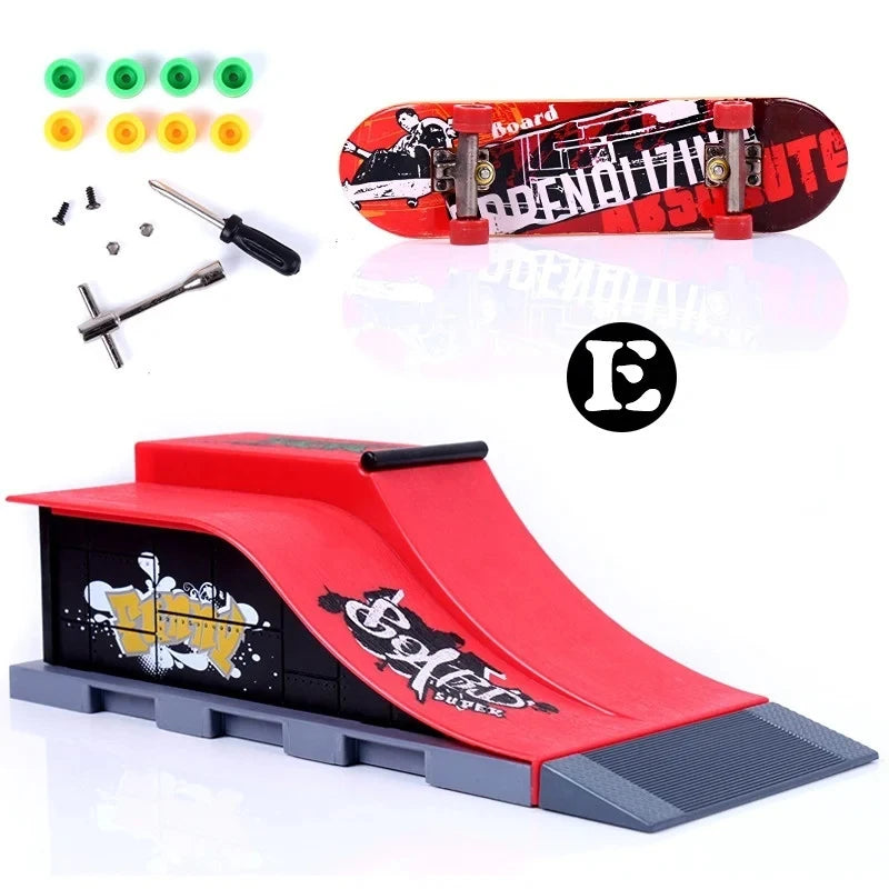6-In-1 Finger Skateboards DIY Skate Park Ramp Parts For Tech Deck Scene Venue Combination Set For Children Indoor Home Toy