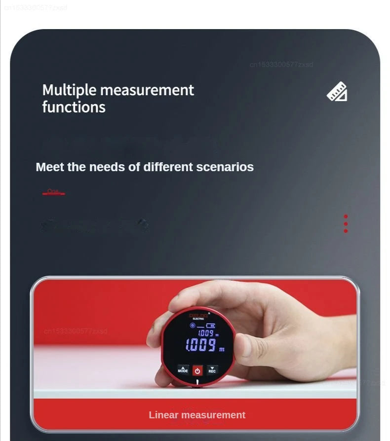 Cinta métrica con telémetro Xiaomi DELIXI, regla electrónica con rodillo, arco curvo plano de alta precisión, medidor de distancia láser