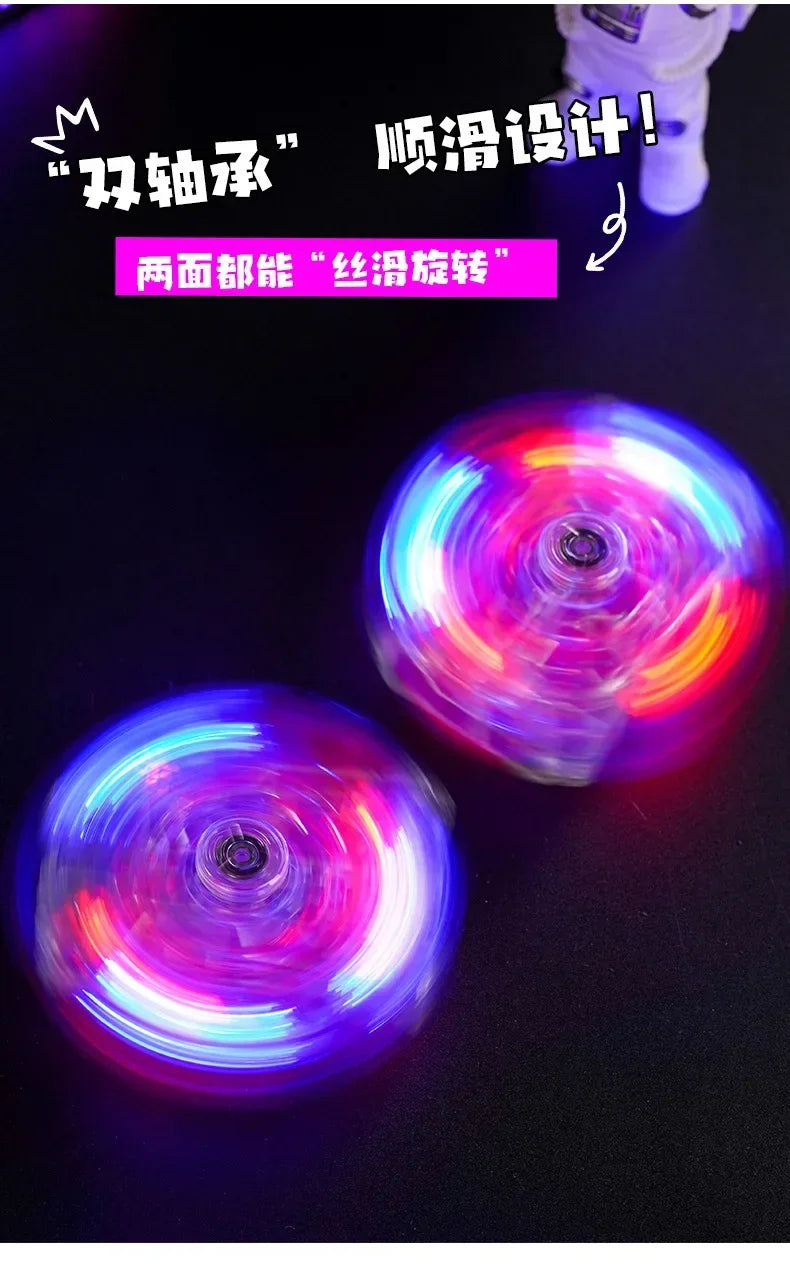 2-in-1 Luminous Fingertip Spinner Folding Lighter Transparent Rotating Decompression Windproof Lighter Men's Gifts
