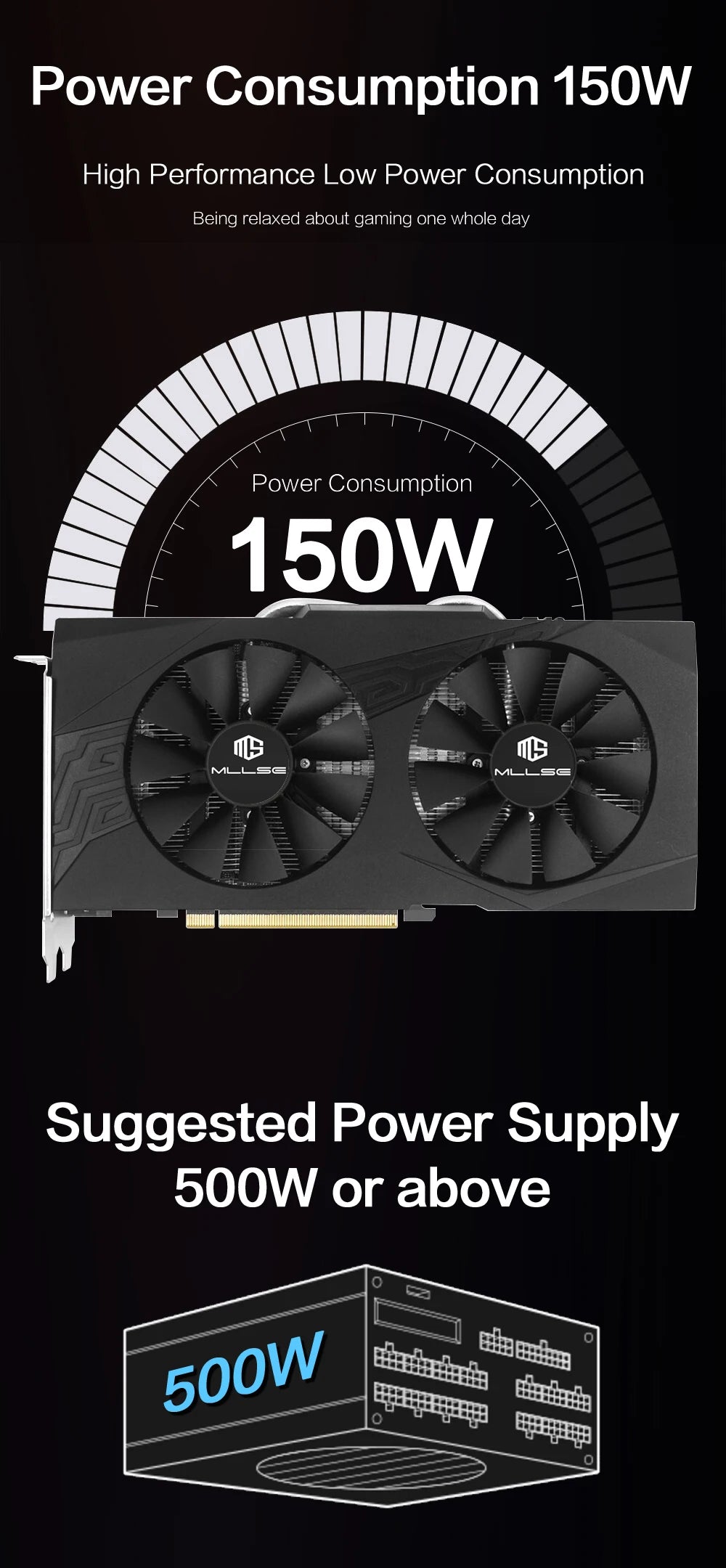 USED MLLSE AMD RX 580 8GB 2048SP Gaming Graphics Card GDDR5 256Bit PCI-E 3.0 ×16 8Pin Radeon GPU Rx 580 Video Card Placa Video