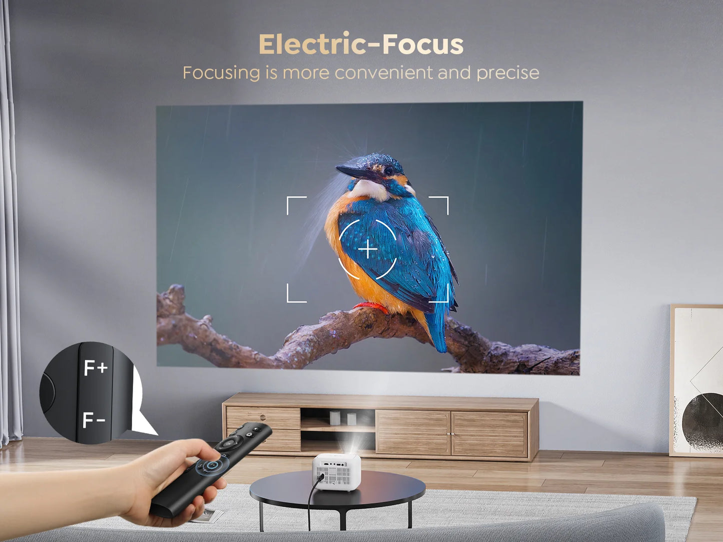 【Enfoque eléctrico】 Miniproyector Android, YABER L1 Proyector de video de 20000 lúmenes 5G WiFi Bluetooth, compatible con proyector portátil P