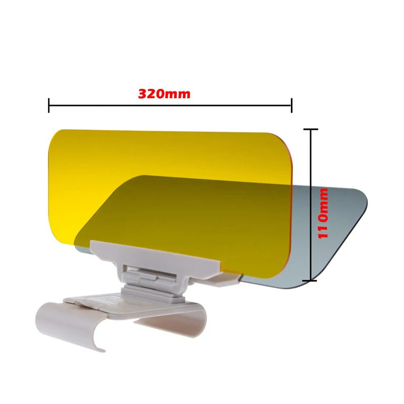 Parasol para coche YASOKRO, antideslumbrante, para día y noche, 2 en 1, antideslumbrante, para conducción, plegable, con espejo y ranura para tarjeta, visera transparente