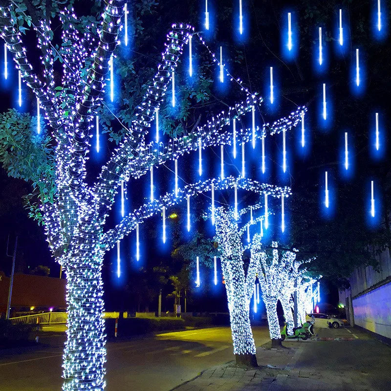 30/50cm Holiday Meteor Shower LED String Lights Christmas Falling Rain Lights Snow Falling Icicle Cascading Light Waterproof New