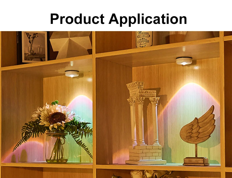 Sunset Lamp Under Cabinet Lights Battery Operated Sunset Projector Kitchen Wine Cabinet Closet Decor Bedroom Atmosphere Lamp