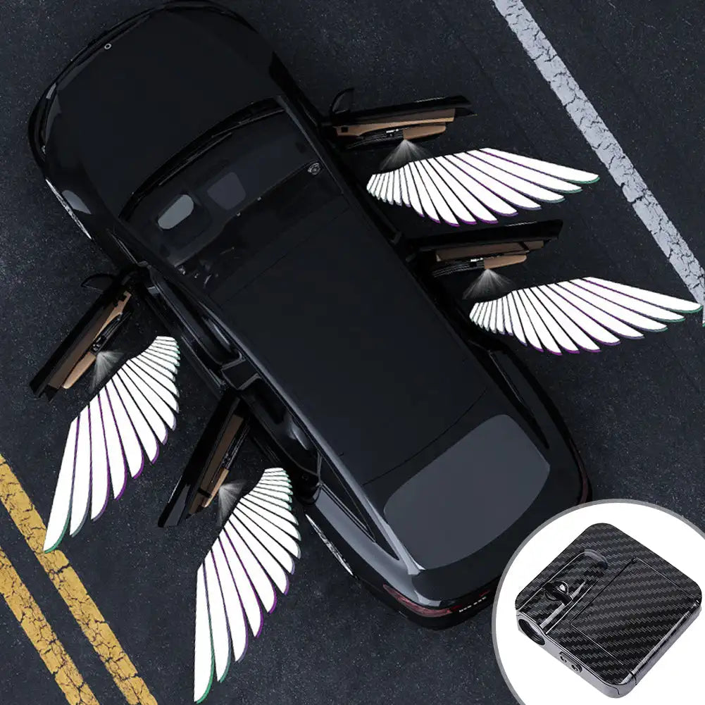 2Pcs/4Pcs Car Angel Wings Wireless Car Door Welcome Courtesy Shadow Projector Lamp LED HD Logo Light Cars Accessories
