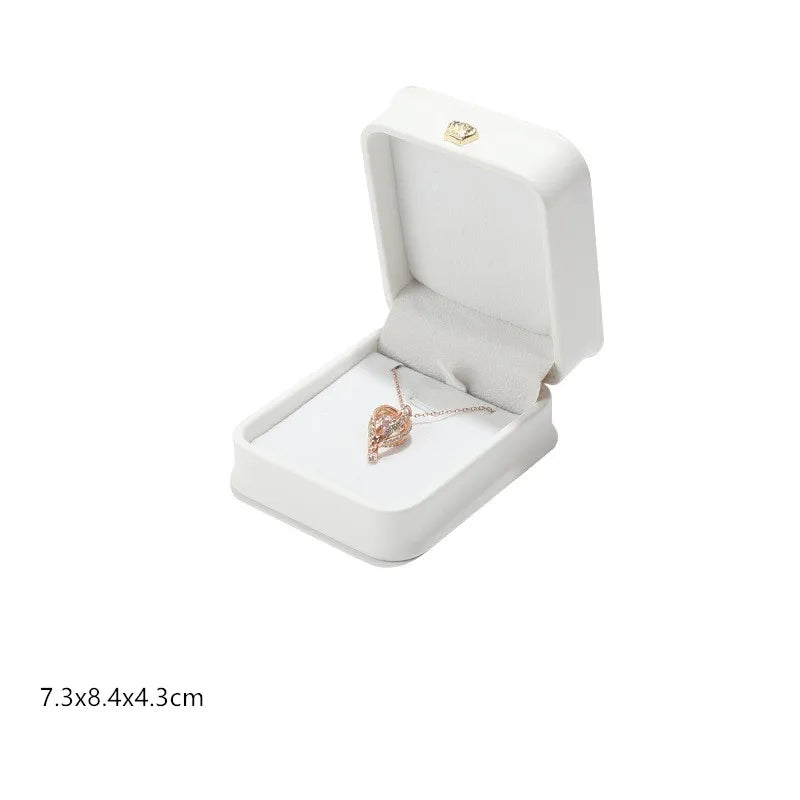 1 organizador de joyas de cuero, caja para anillos de boda, colgante, pulsera, collar, estuche de almacenamiento, embalaje de regalo, caja de exhibición al por mayor