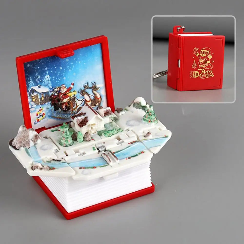 2Pcs Storypop Keychain Mini 3D Book Folding Toy Pop-Up Story Book Keyring Decoration Educational Stress Relief Toy for Kids