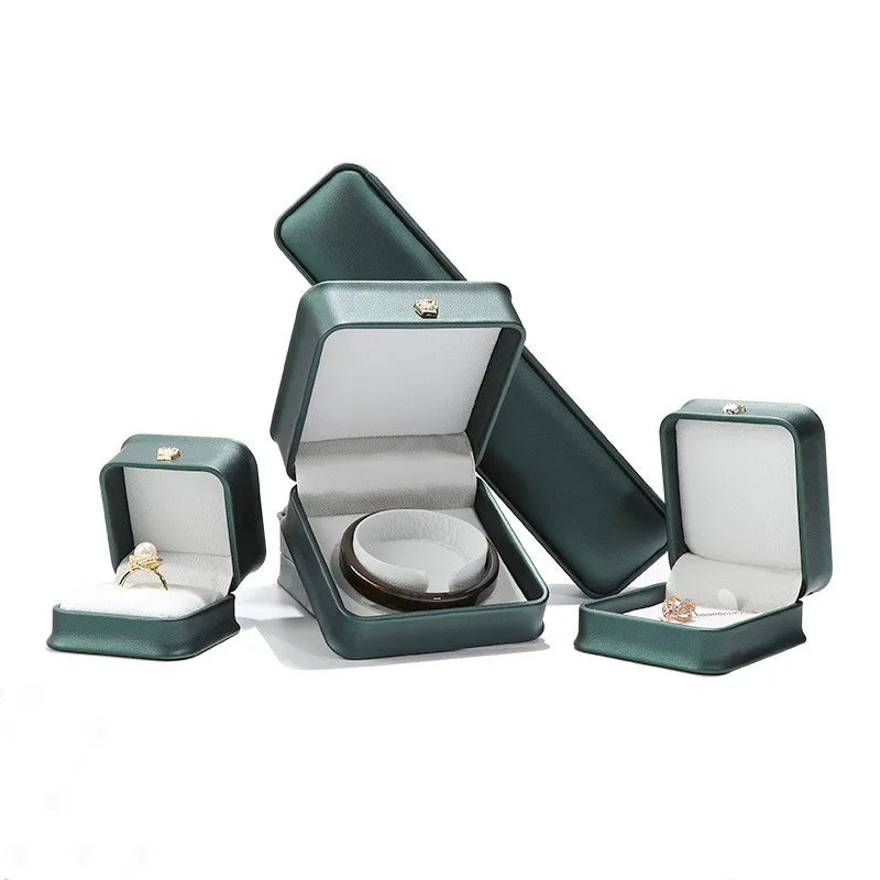 1 organizador de joyas de cuero, caja para anillos de boda, colgante, pulsera, collar, estuche de almacenamiento, embalaje de regalo, caja de exhibición al por mayor
