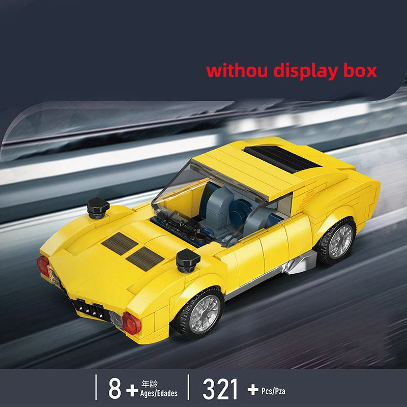 Technical Moc Car City Speed Champion Sports Car Racing Vehicle Building Blocks Brick Educational Construction Toys