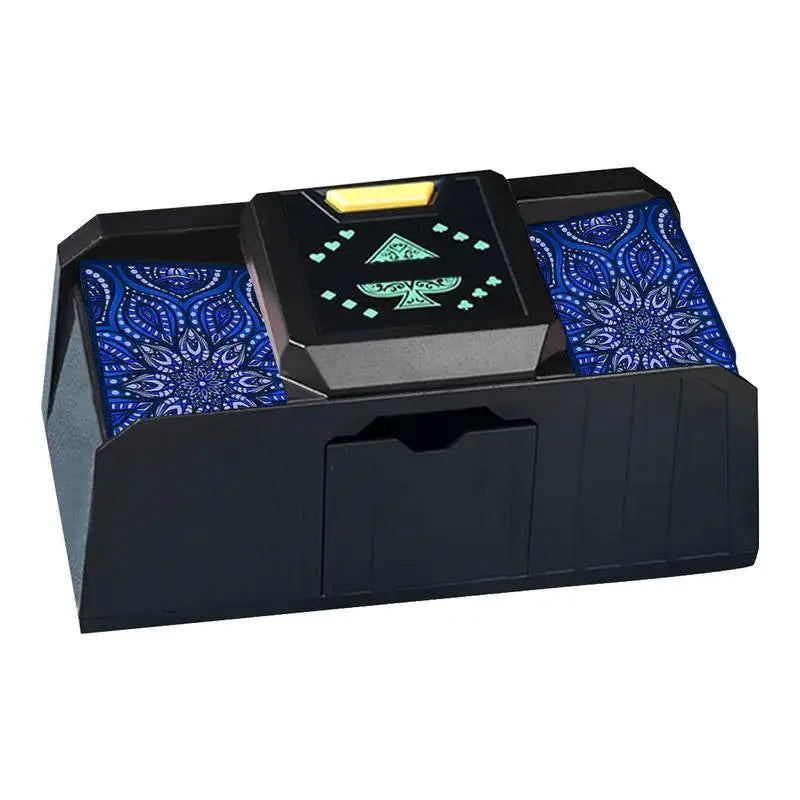 Mélangeur de cartes automatique Mélangeur de cartes électrique à 2 jeux Mélangeur de poker électrique à piles pour jeu de cartes Poker