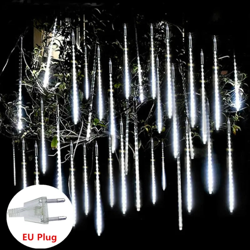30/50cm Holiday Meteor Shower LED String Lights Christmas Falling Rain Lights Snow Falling Icicle Cascading Light Waterproof New