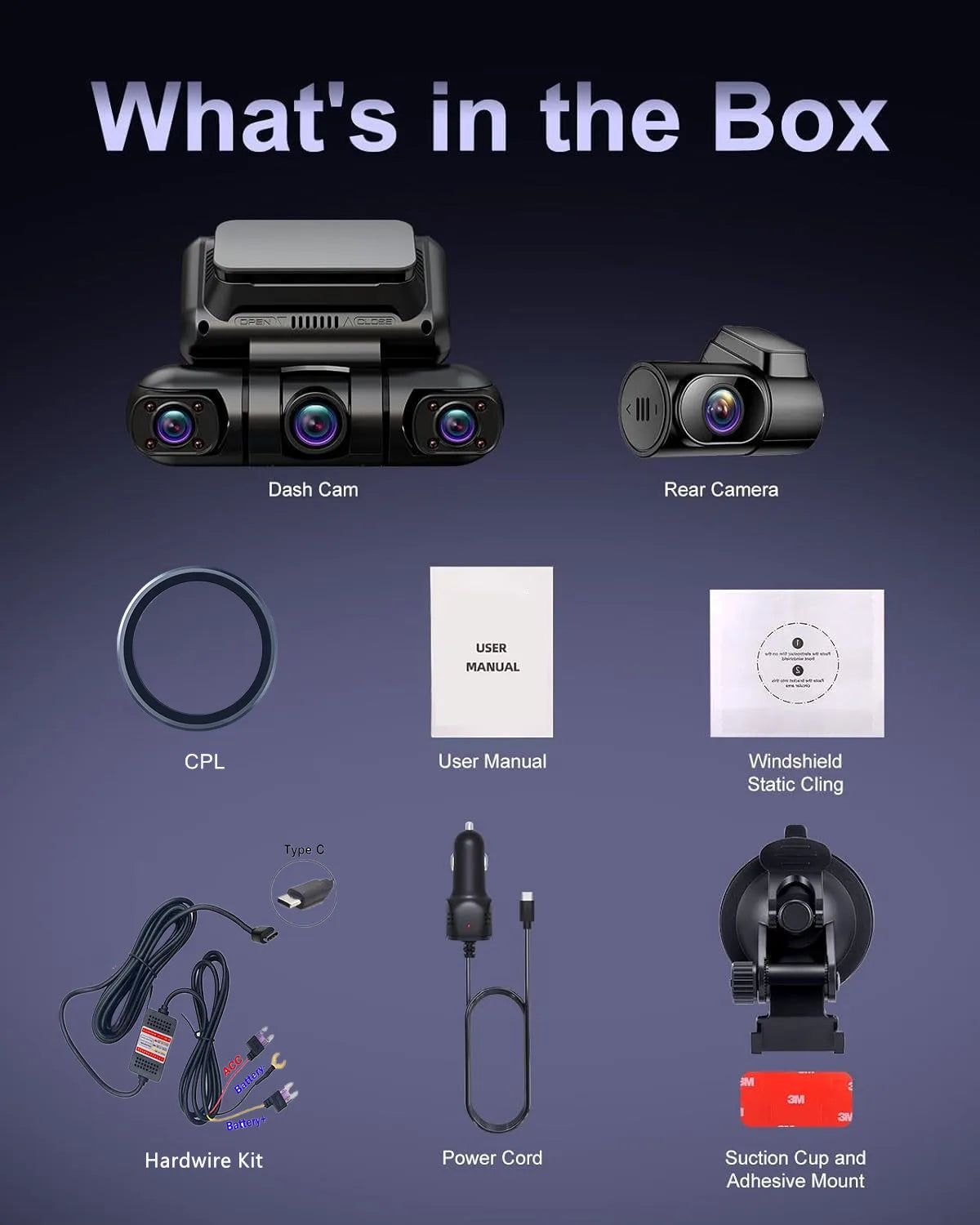 4 Channel Dash Cam 360°Panoramic View 2K+1080P+1080P+1080P Car DVR 5G WiFi/GPS Video Recorder 24/7 All-weather Monitor Max 512G