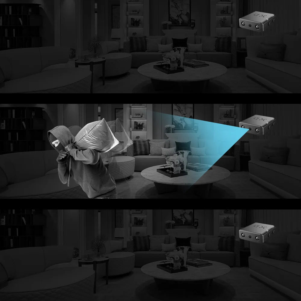 Cámara pequeña de 1080P, videocámara Full HD, visión nocturna por infrarrojos, microcámara, detección de movimiento, IR-CUT, DV, compatible con tarjeta TF oculta