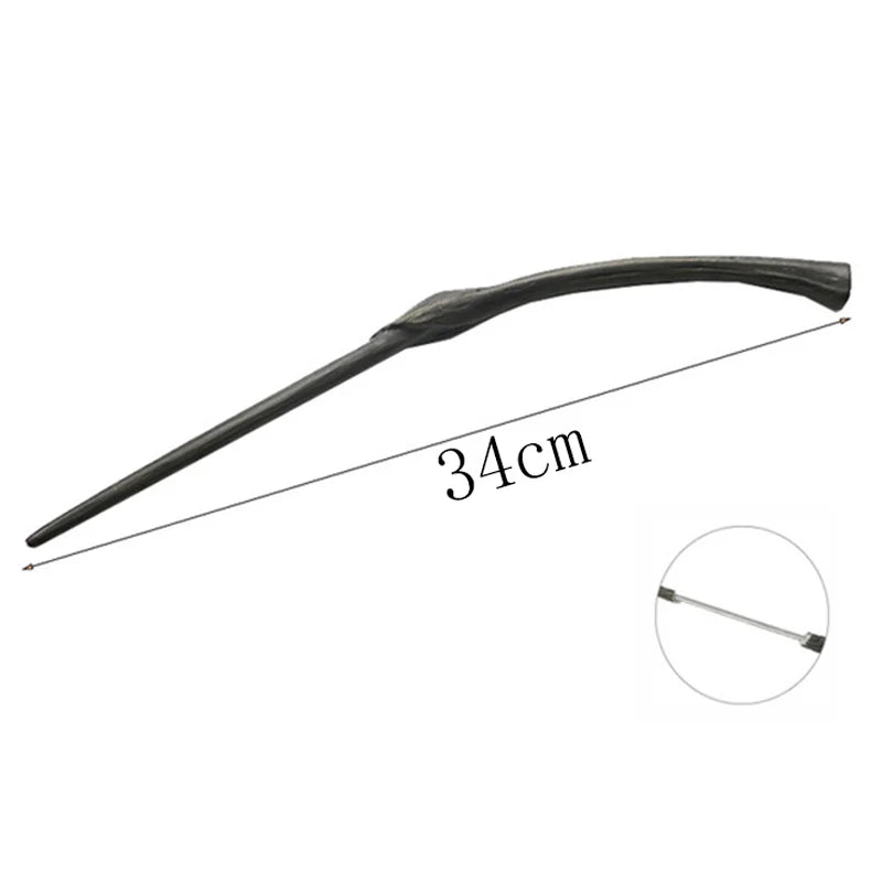 35-42cm Metal Core Potters Magic Wand 20 Species Cosplay Dumbledore Voldemort Malfoy Snape Wands Toys Ticket Badge As Free Gift