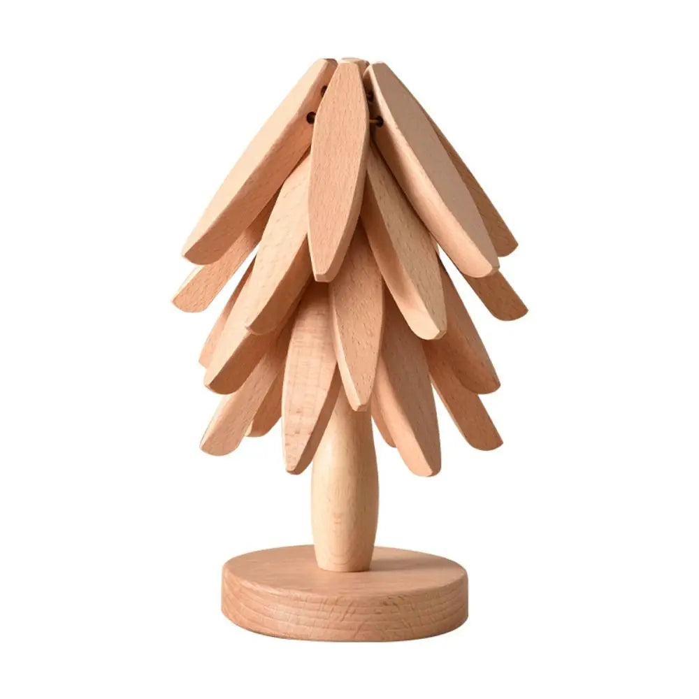 3/4PCS Anti Scald Heat Tree Design Coaster Resistant Coaster Wood Placemats Heat Insulating Mat Tree Shape Non-slip Coaster Set