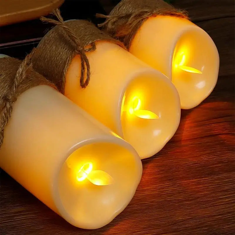 3Pcs Flameless Led Candle with Remote and Timer Candles Flickering Realistic For Home Christmas Party Wedding(without battery)