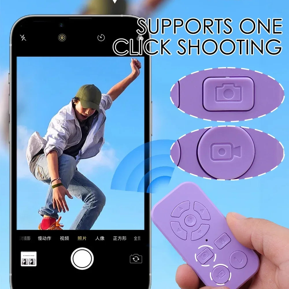 Rechargeable Bluetooth Remote Control Protable Self-Timer Camera Stick Shutter Button Wireless Controller for IPhone Samsung