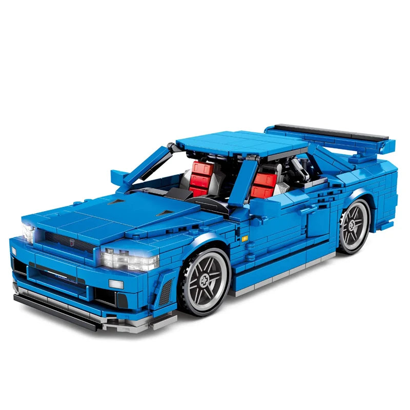 Technical Racing Car Models Speed Champion Car Japan Sport Cars Building Blocks Model Pull Back Vehicel Bricks Toy for Kids